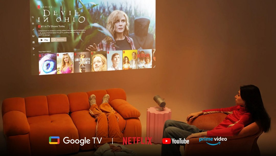 XGIMI MoGo 4 亦內建 Google TV 並正式支援 Netflix，消費者可即時存取熱門影音內容