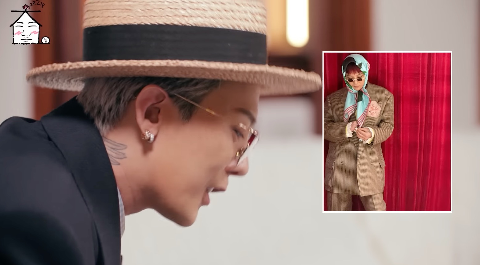 GD 的頭巾風格曾讓不少人開始模仿，不過他坦言是要遮肉用的。（圖：影片截圖）
