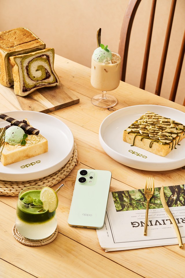 OPPO Reno14「薄荷綠」搶搭2025新潮流帕斯蒂爾風！跨界植物系餐廳推夏日輕食
