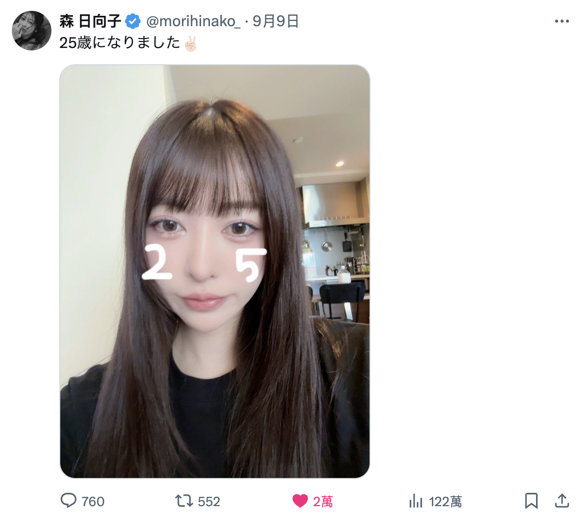 矚目要角喜迎 25 歲！森日向子 可愛公開 