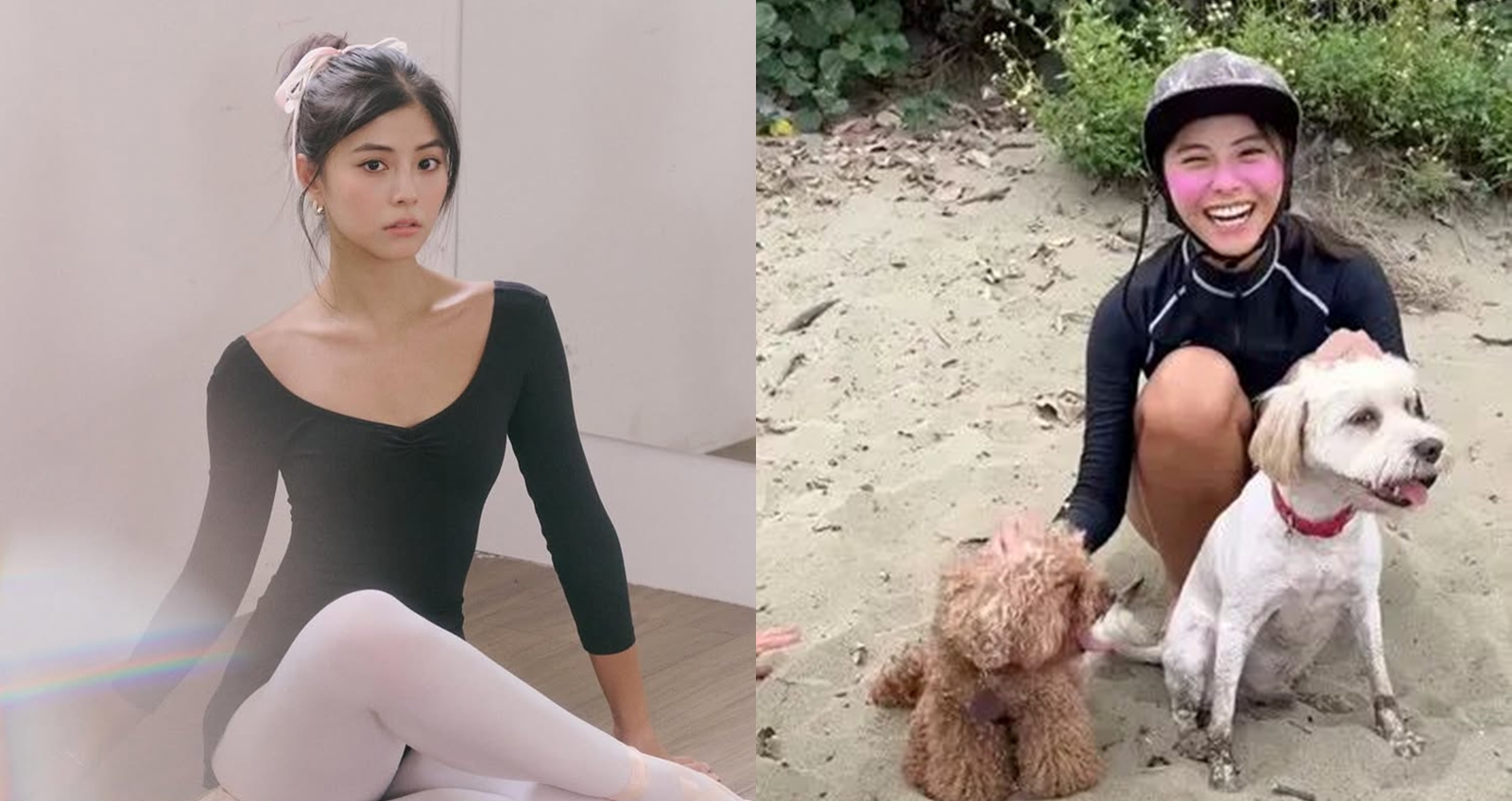 網紅若盈PO出一段出遊影片，看到竟餵狗喝酒。（圖：IG）