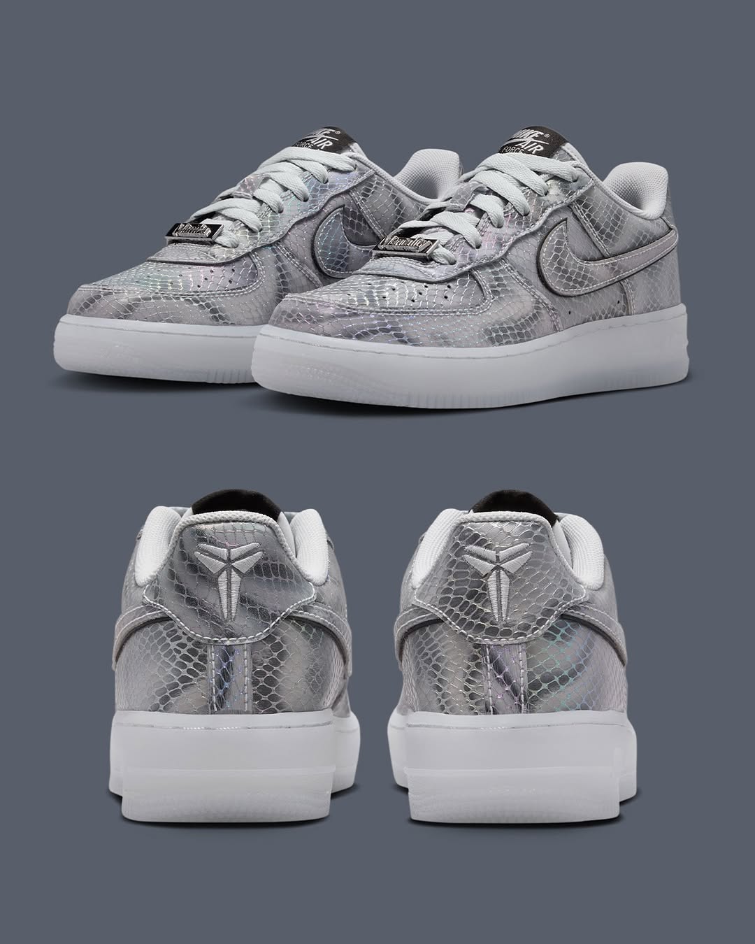 雷射電鍍銀注入蛇紋元素！Kobe x Nike Air Force 1 Low “Mamba Mentality” 明年登場