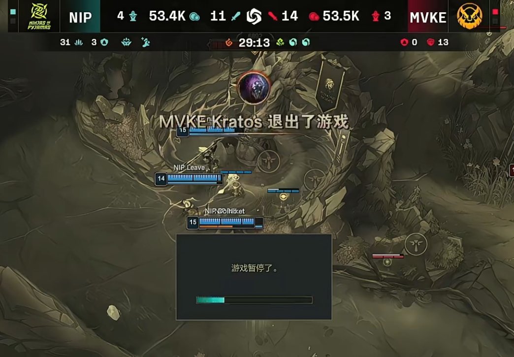 《英雄聯盟》ASI 國際賽越南戰隊 MVKE 大戰中國 NIP 關鍵會戰發生集體斷線，遺憾落敗