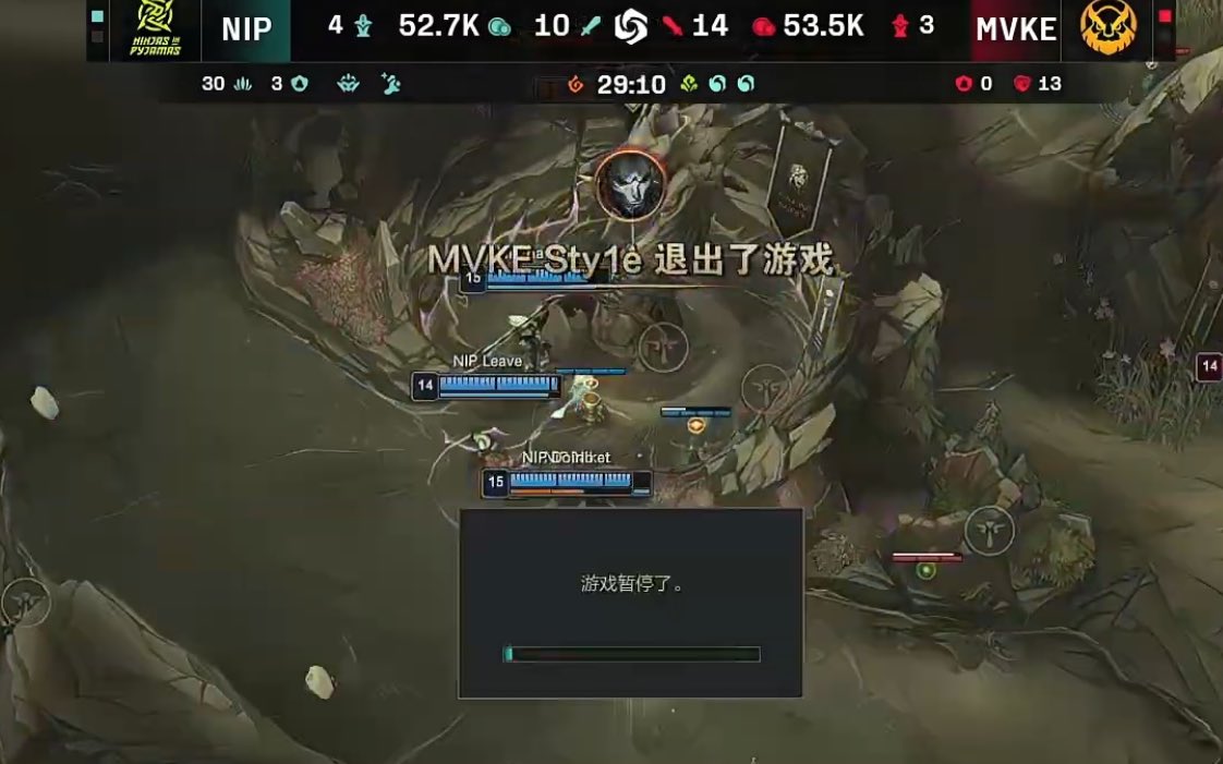 《英雄聯盟》ASI 國際賽越南戰隊 MVKE 大戰中國 NIP 關鍵會戰發生集體斷線，遺憾落敗