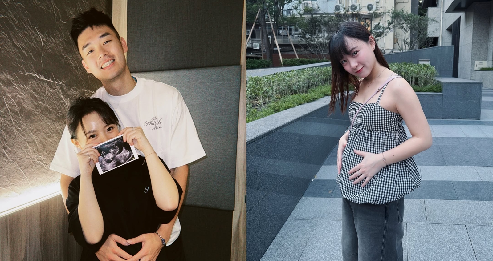 陳詩媛(十元)與奧運金牌羽球國手王齊麟即將升格當爸媽。(圖:IG)
