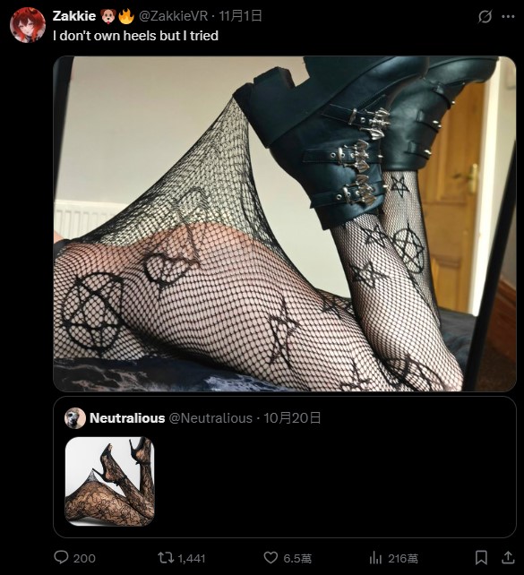 一張「高跟鞋勾網襪」藝術照吸引超過 9,000 萬次觀看，引起全網模仿拍攝風潮