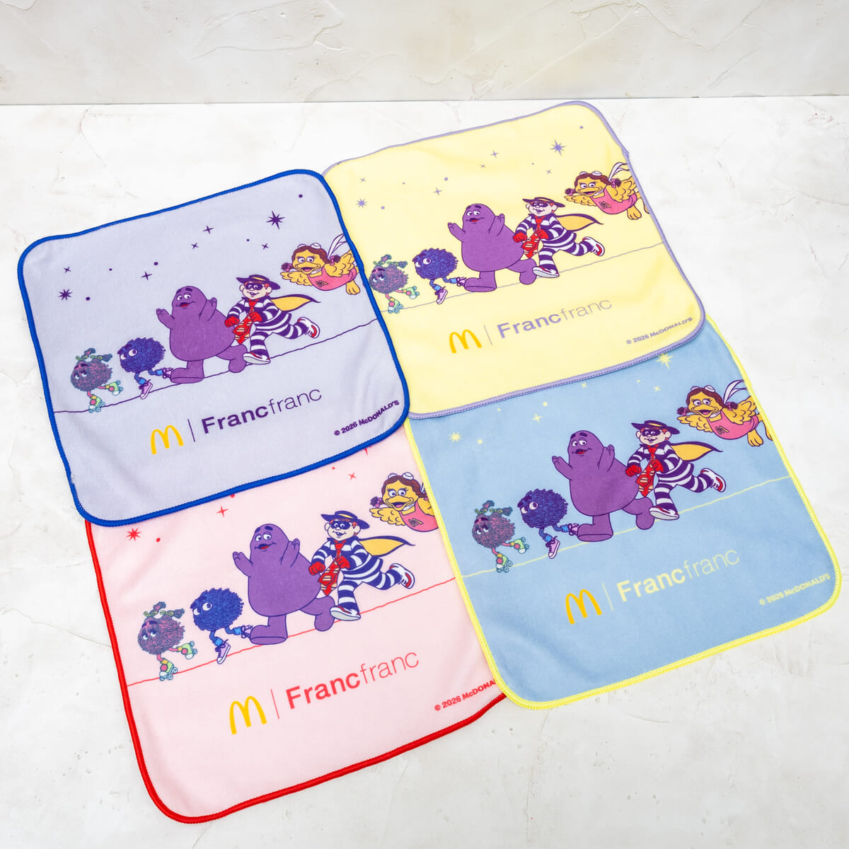 大鳥姐姐、漢堡神偷、奶昔大哥 等麥當勞家族角色的 角色方巾