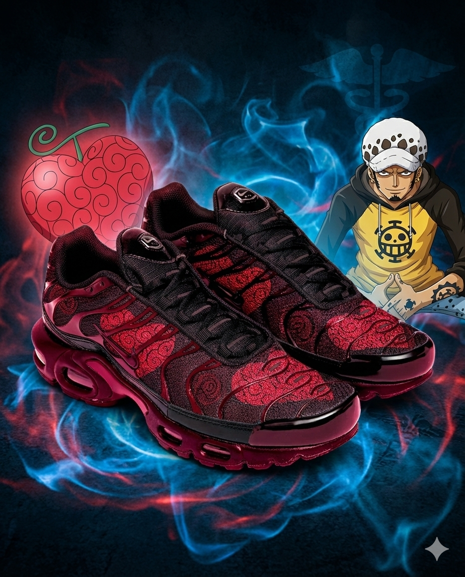 Nano Banana Pro 圖像生成結果 《One Piece 航海王》x Nike Air Max Plus 聯名鞋款