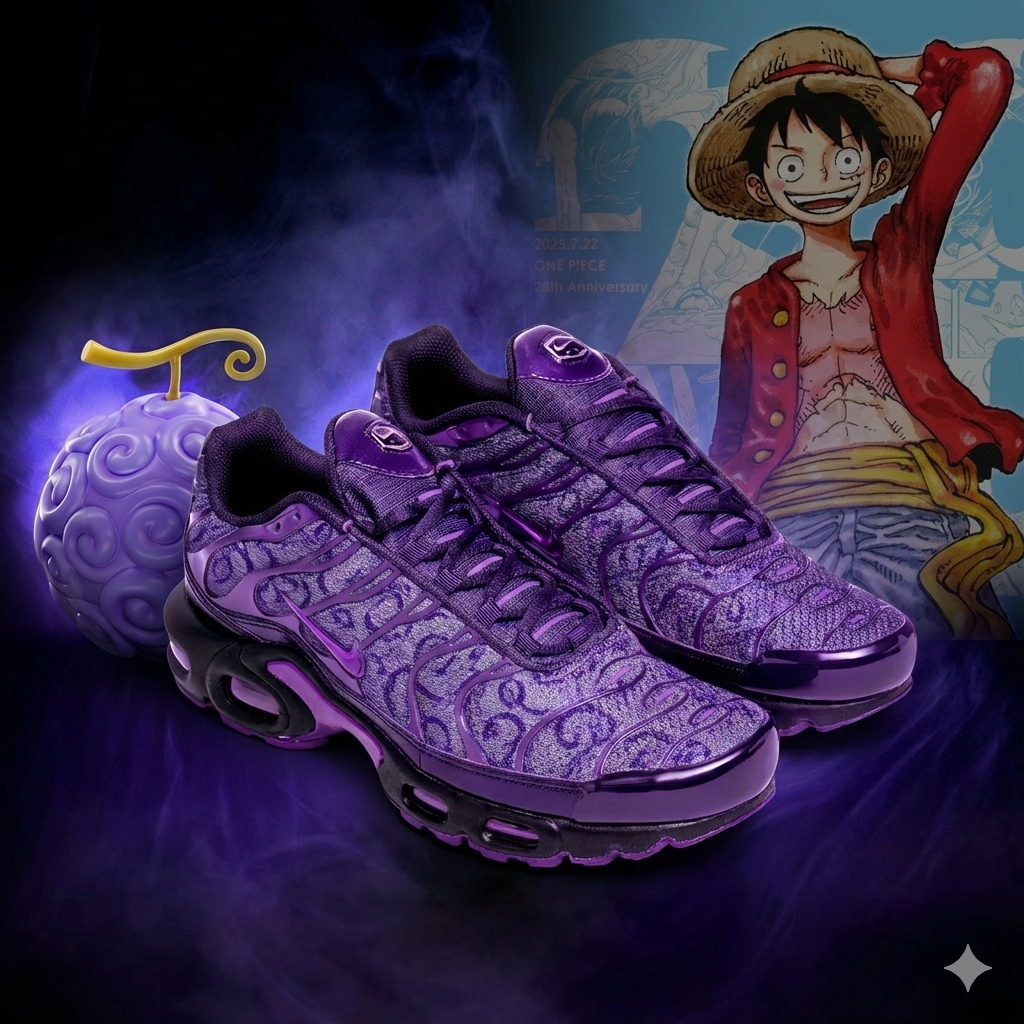 Nano Banana Pro 圖像生成結果 《One Piece 航海王》x Nike Air Max Plus 聯名鞋款