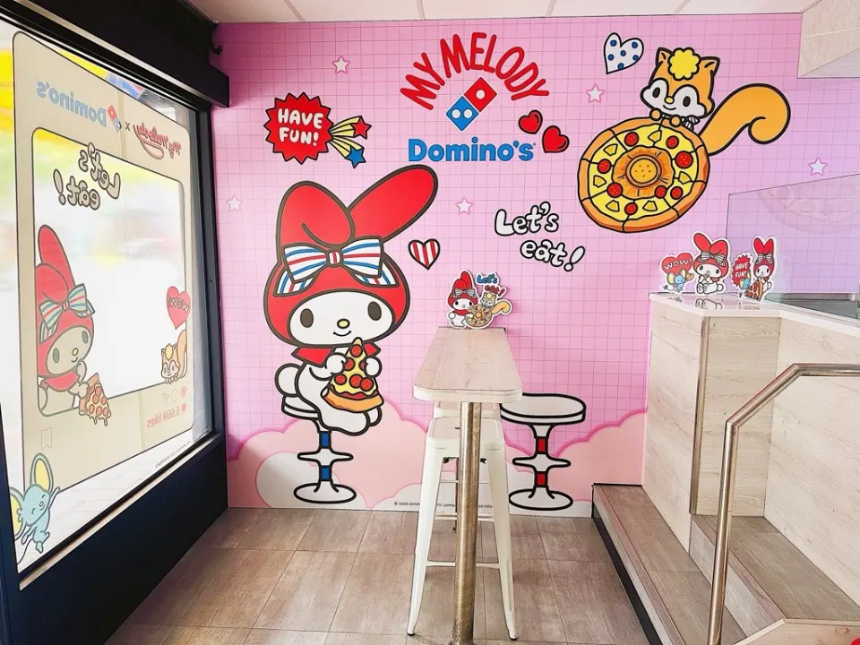 達美樂披薩「內湖店」限時打造美樂蒂打卡牆