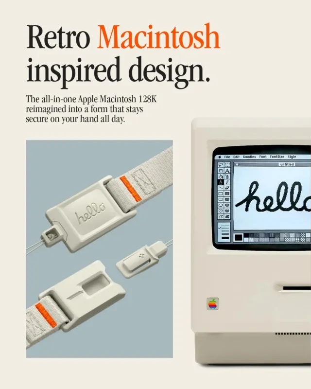 Spigen Classic LS Phone Strap 手機掛繩，同樣以 Macintosh 128K 為靈感