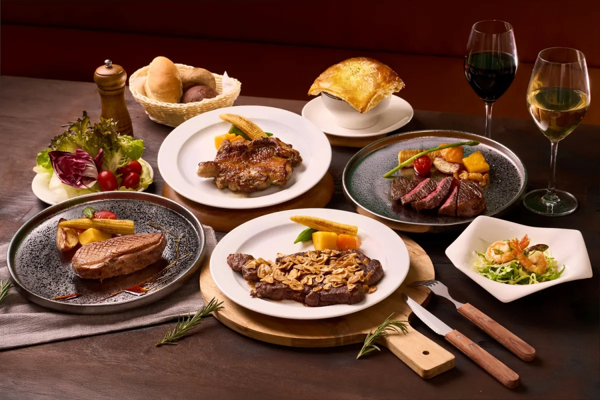 TOK牛排屋提供多樣主餐，搭配舒活自助吧吃到飽398元起，引領輕奢食尚