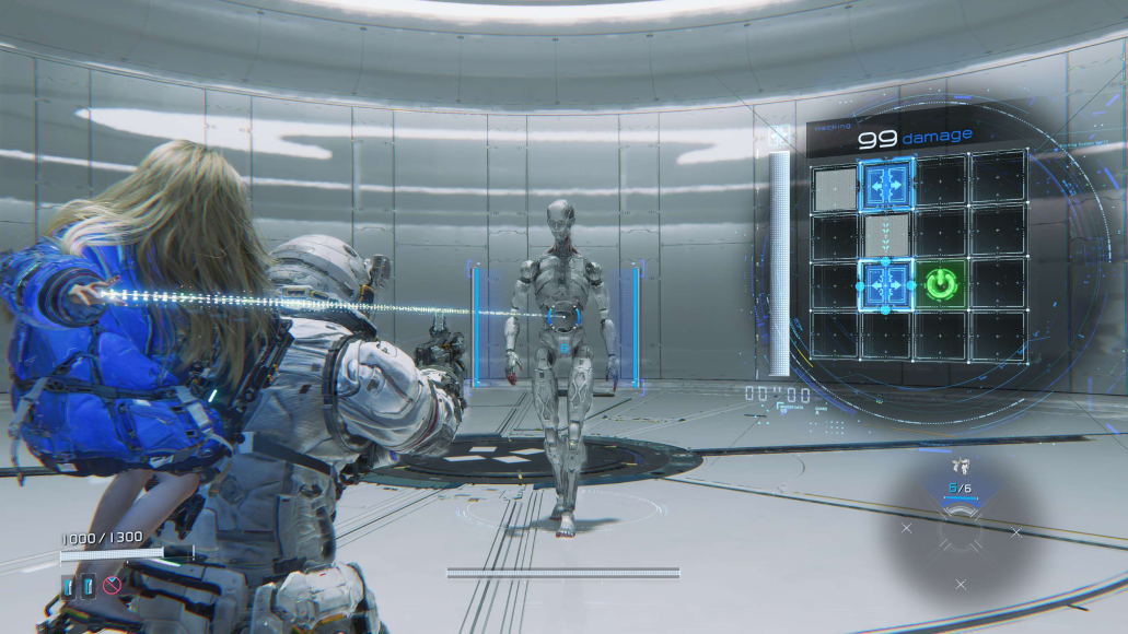 在作戰中休與黛安娜形成完美互補,射擊與駭入並行。