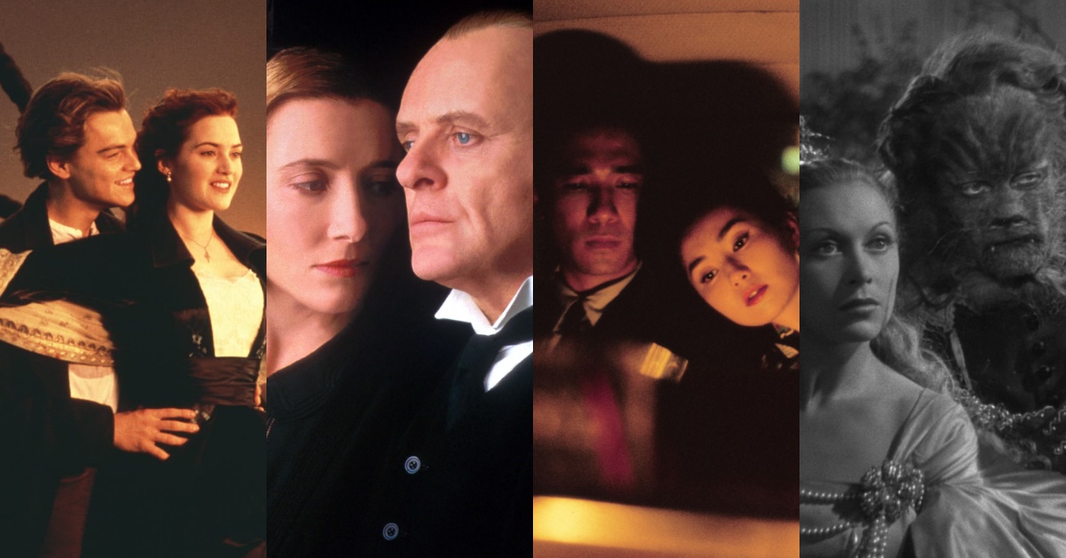 由左至右分別是：《鐵達尼號》、《長日將盡》、《花樣年華》及《美女與野獸》（1946）。