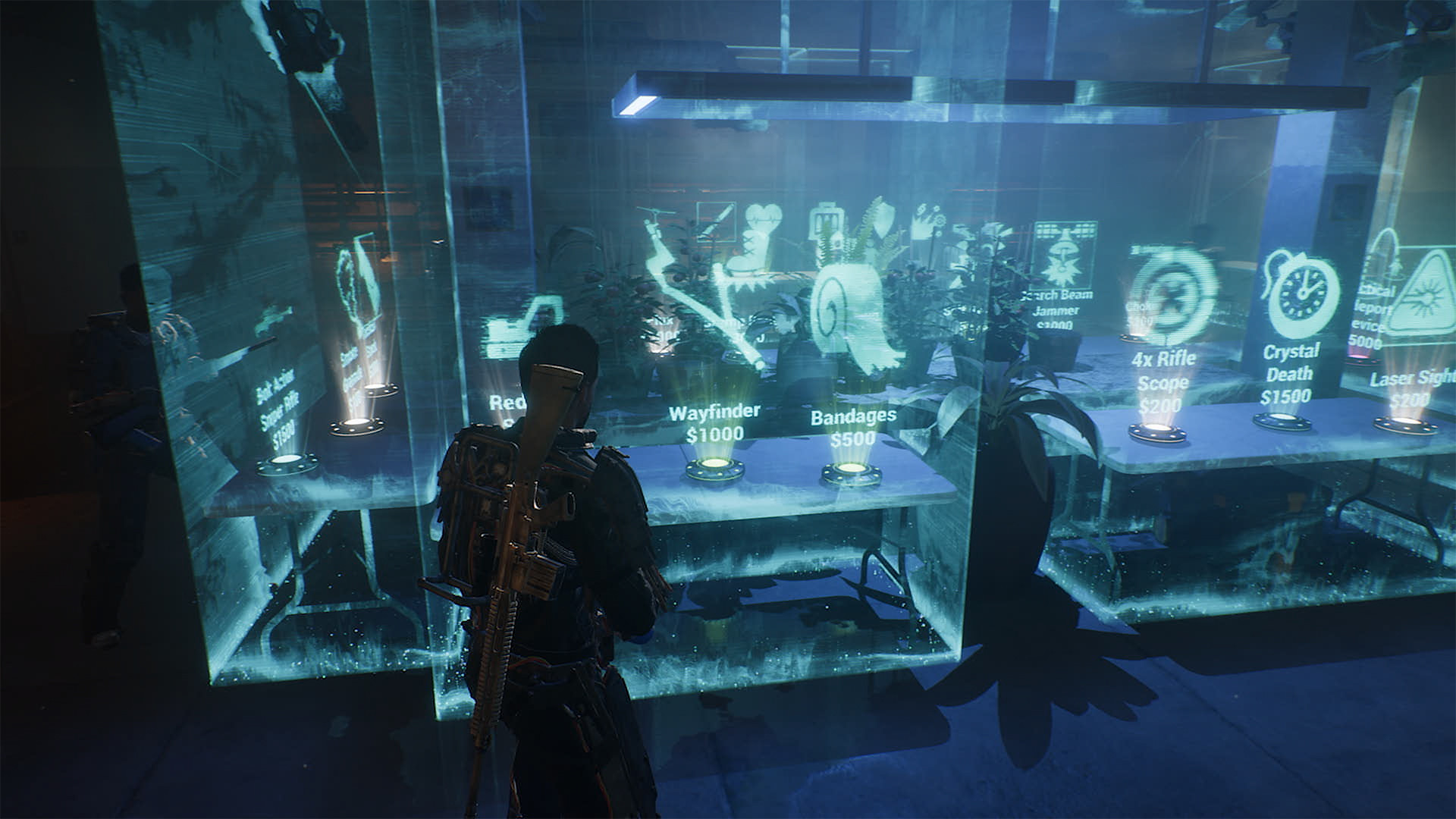 回到基地後可用商店系統提升裝備。