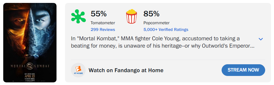 首部《真人快打》評價。