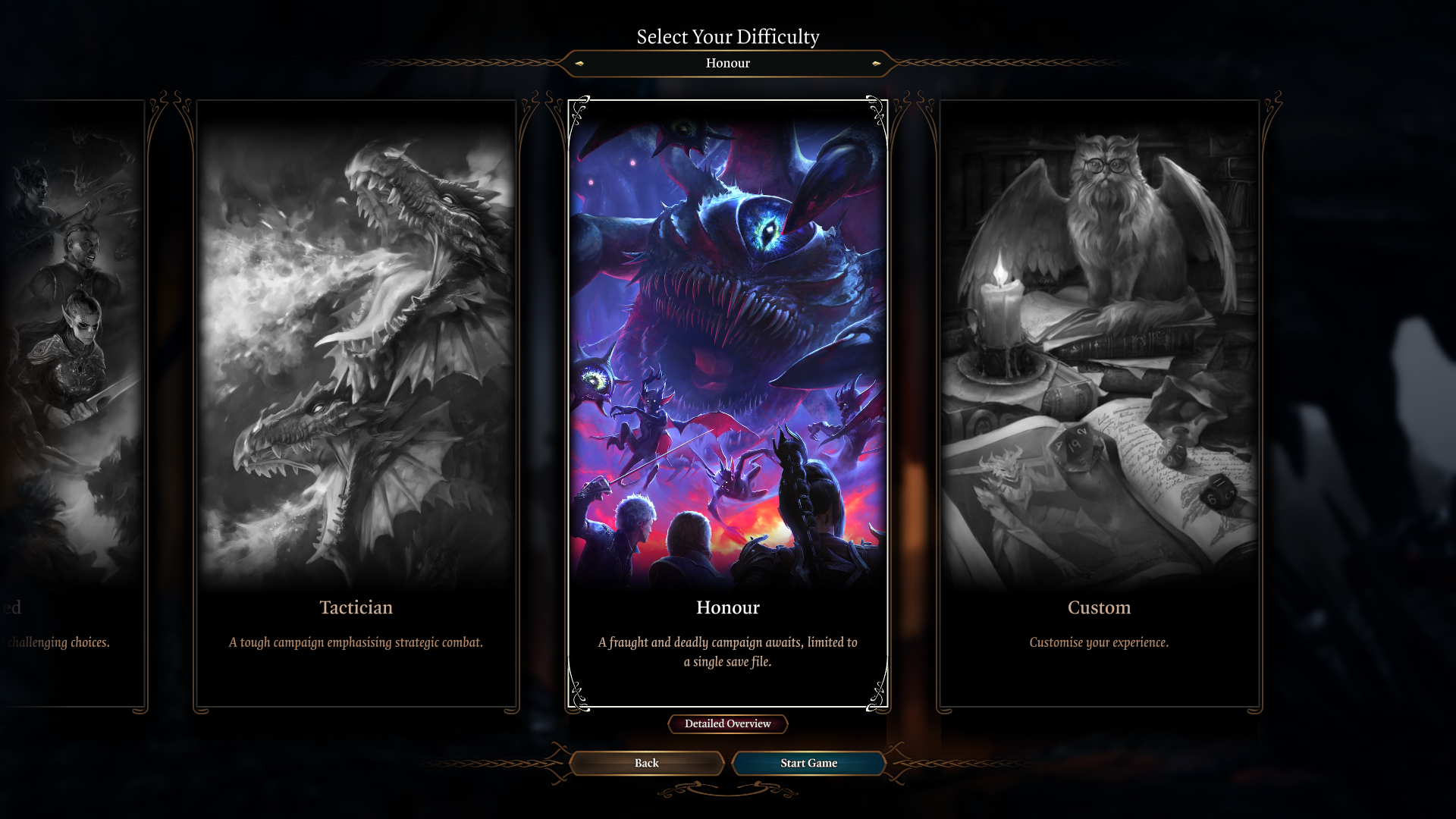 所謂的「榮譽模式」就是不能存檔、不能重擲骰子的超硬核模式。