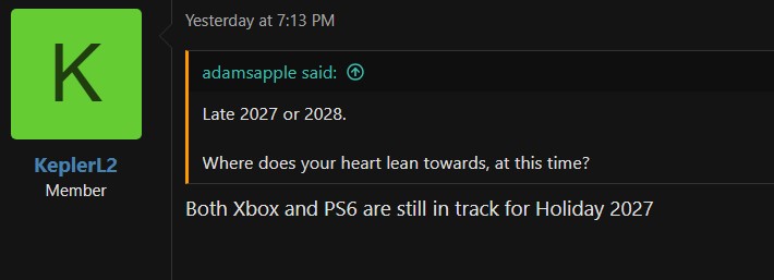 KeplerL2 爆料下一代 Xbox、PS6 將於 2027 年底發布。