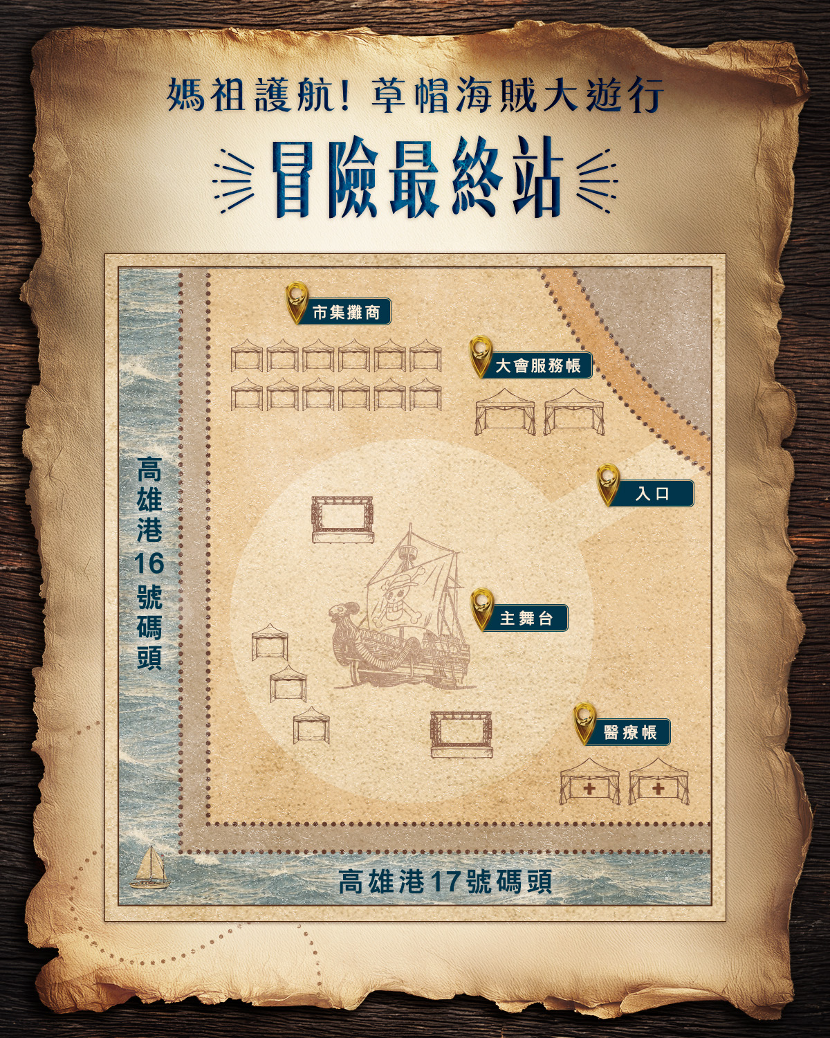 「草帽海賊 × 海上守護神」攻略圖