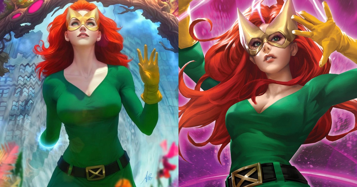 漫畫原作中琴·葛雷早期使用「Marvel Girl」代號時期的經典綠黃配色