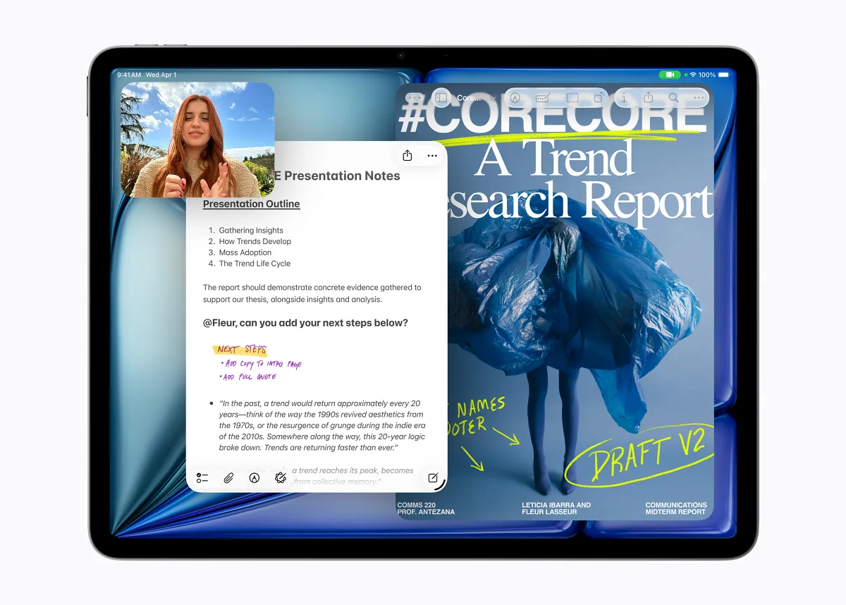 新款 iPad Air 比以往更加多元實用，具備卓越效能、更大的記憶體、強化的連線能力