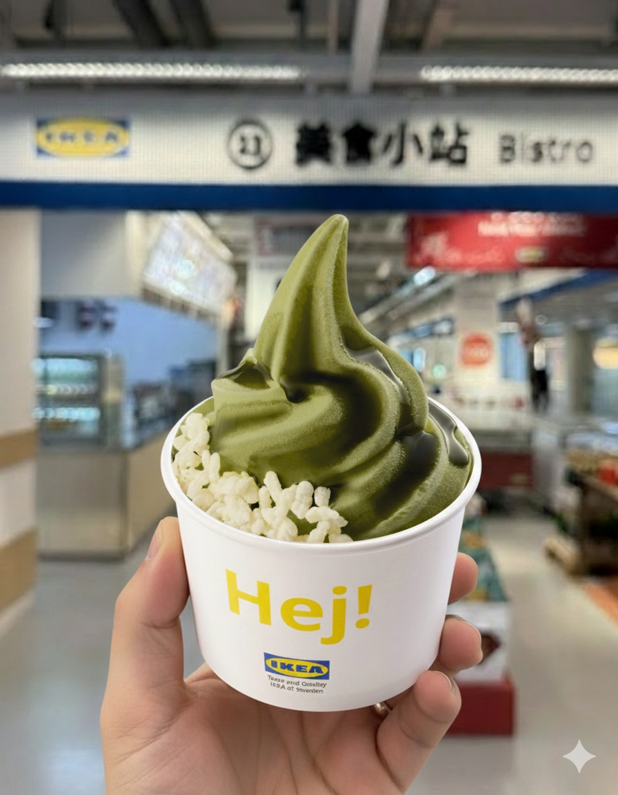 重抹茶米香聖代，售價35元