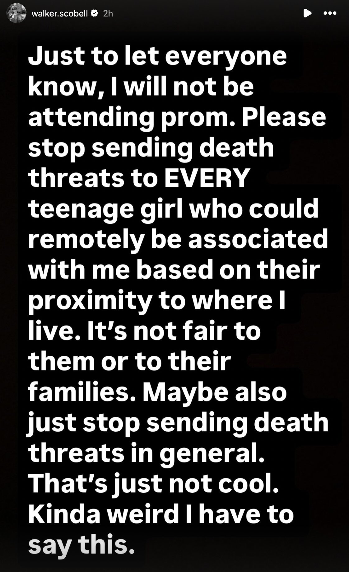 Walker Scobell 限時動態