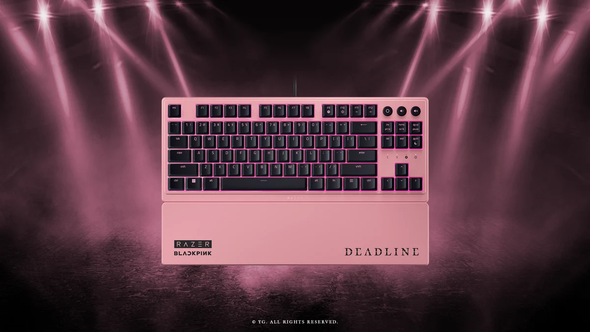 Razer ORNATA V3 TENKEYLESS Blackpink Edition聯名款雨林狼蛛電競鍵盤