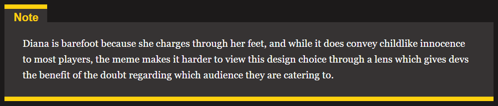 喜歡「黛安娜」裸足設定的玩家被 Stacey Henley 形容的像是某種變態一樣。