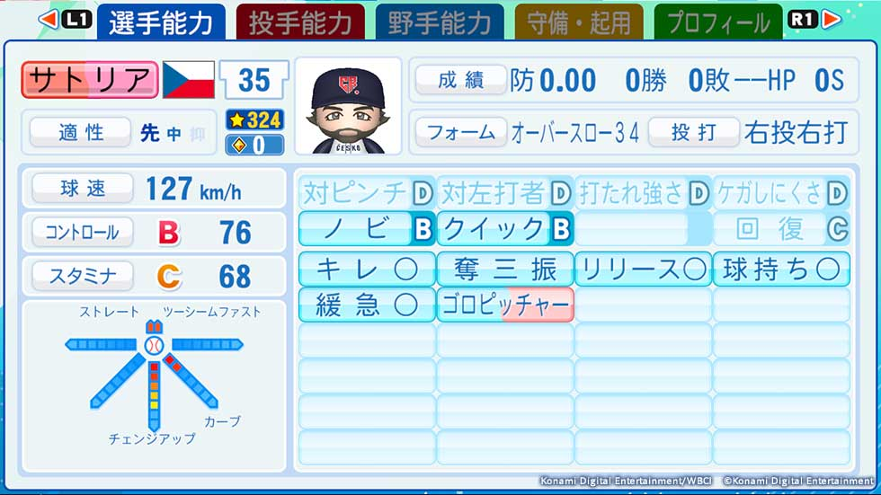 Ondřej Satoria 能力值