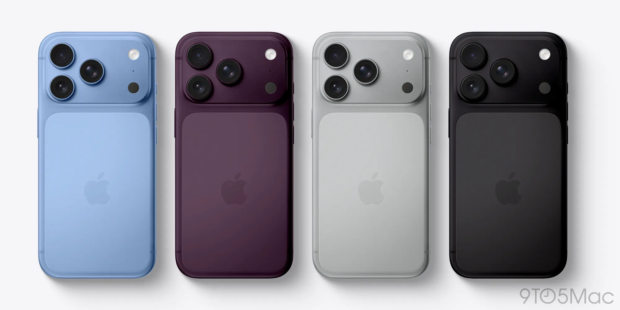 iPhone 18 Pro 傳聞四款配色一覽：淺藍色、深櫻桃紅、銀色、暗灰色