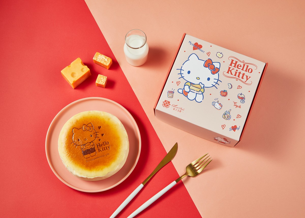 起士公爵「Hello Kitty 純粹原味乳酪蛋糕」一次推出蝴蝶結款與甜點款2種限定主題設計