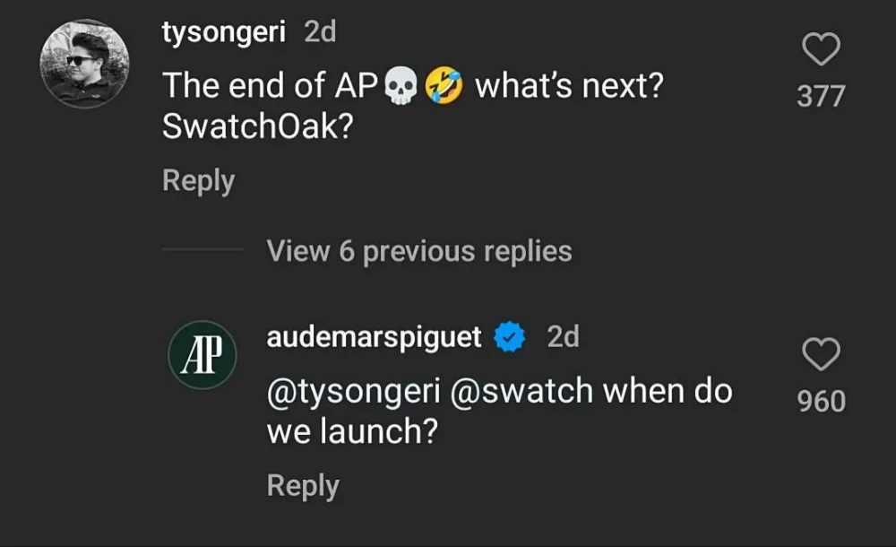 AP 官方曾自己向 Swatch 招手