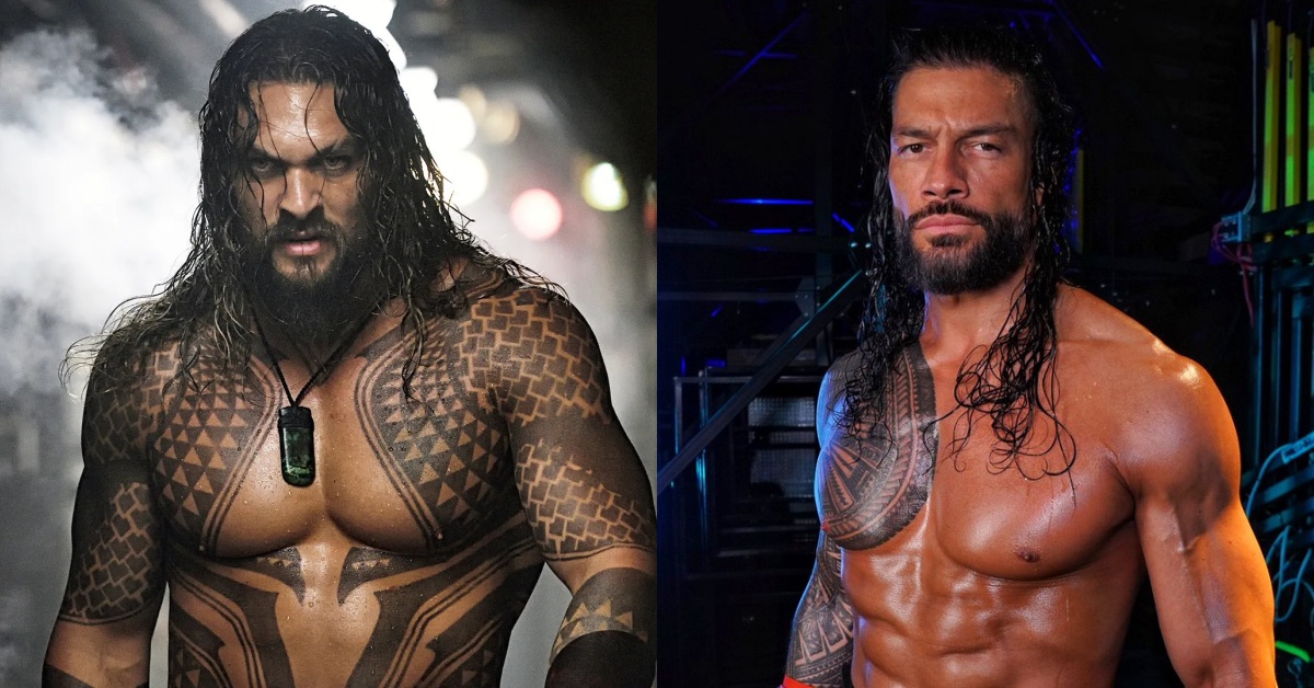 Jason Momoa(左)與 Roman Reigns(右)