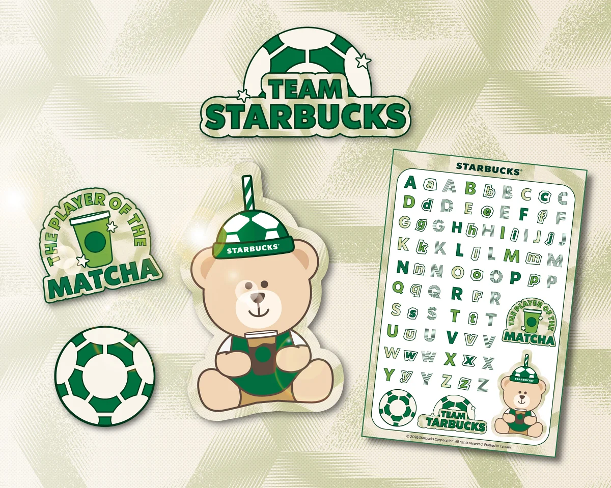 星巴克 TEAM STARBUCKS 足球主題貼紙