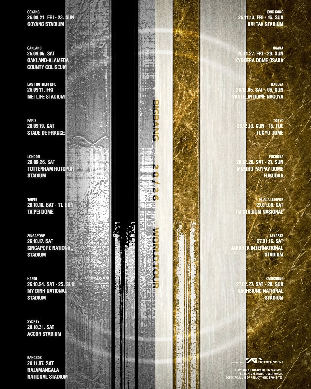 GD真的說到做到!BIGBANG宣布台灣連開4場 大巨蛋、世運主場館全拿下