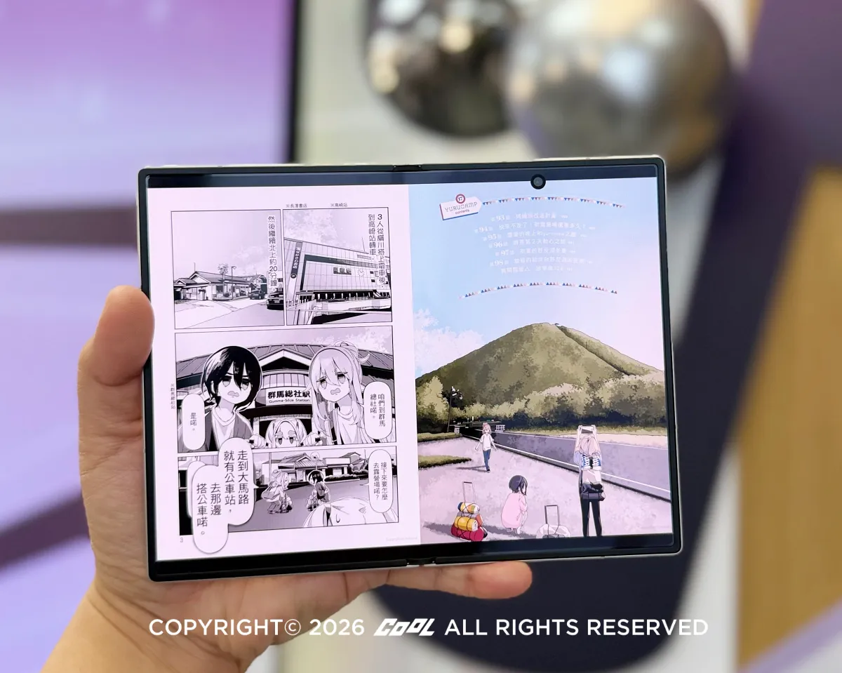 Z Fold8 帶來更寬廣的視野，讓閱讀、電影與遊戲畫面更具沉浸感，打造更完整、更投入的觀賞體驗