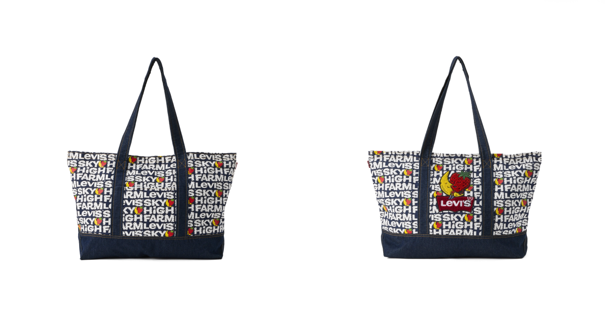 Levi’s® x Sky High Farm Goods 的滿版印花花園托特包示意圖