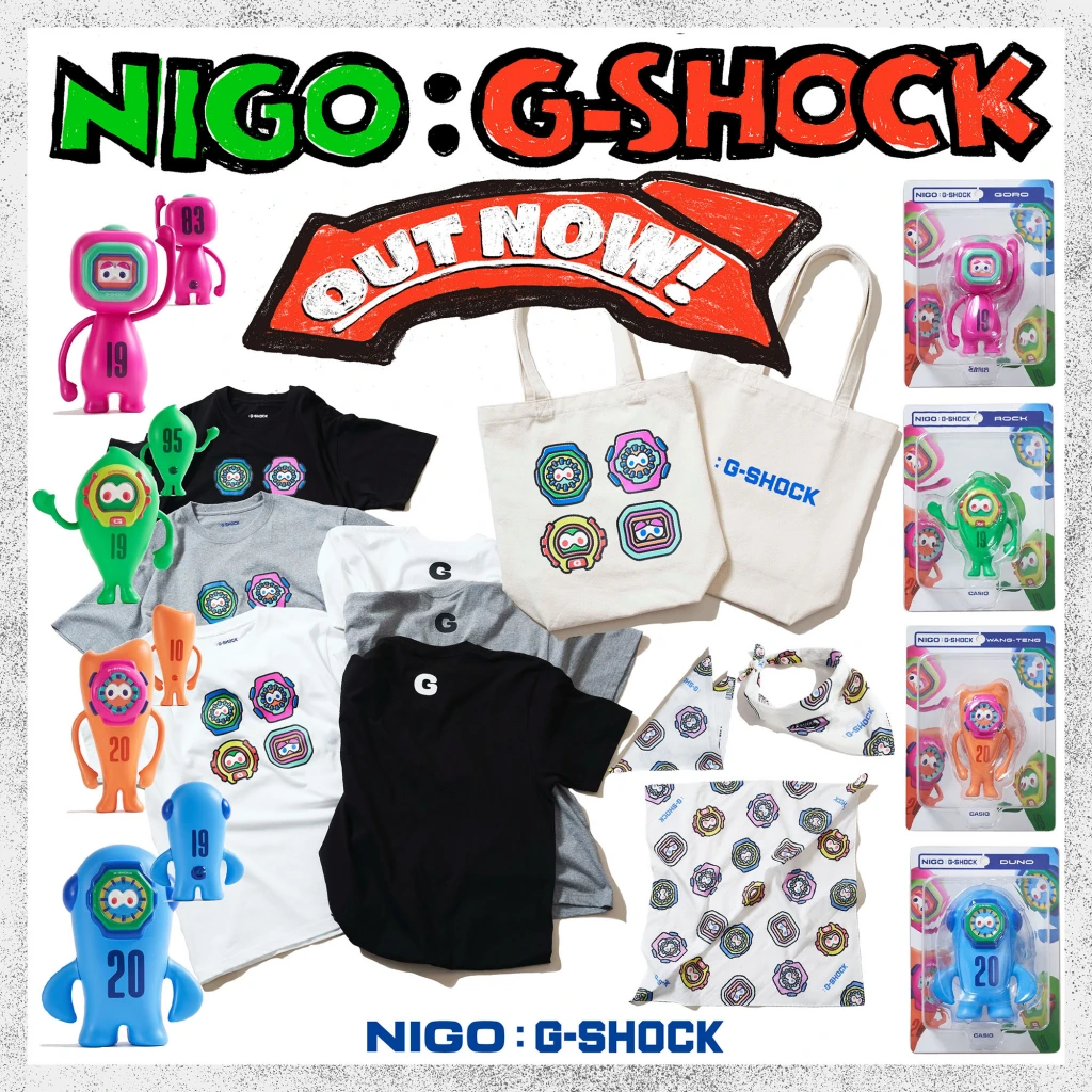 潮流教父 NIGO 攜手 G-SHOCK 原創角色打造收藏周邊，公仔、T 恤、托特包限量登台！